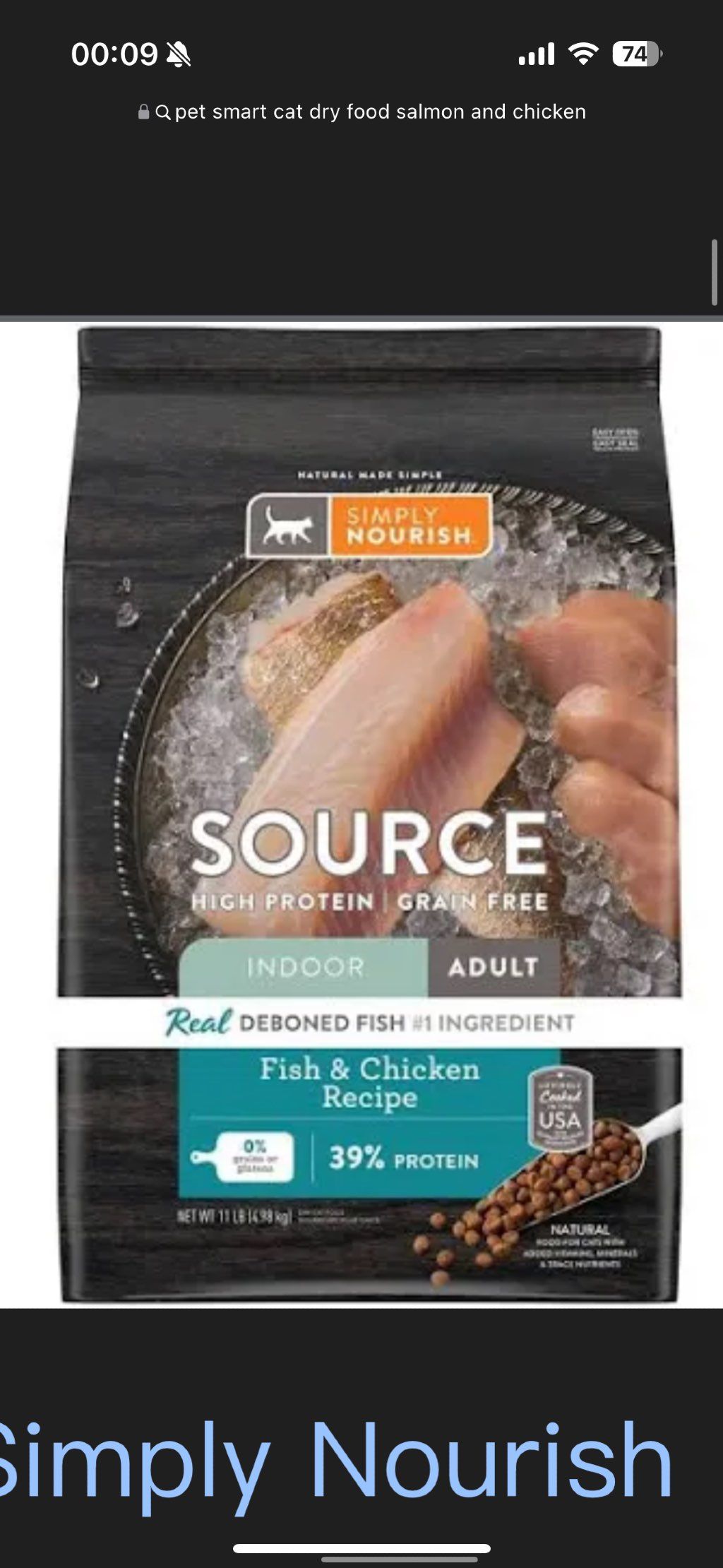 Simply Nourish Source Indoor Adult Fish & Chicken Recipe