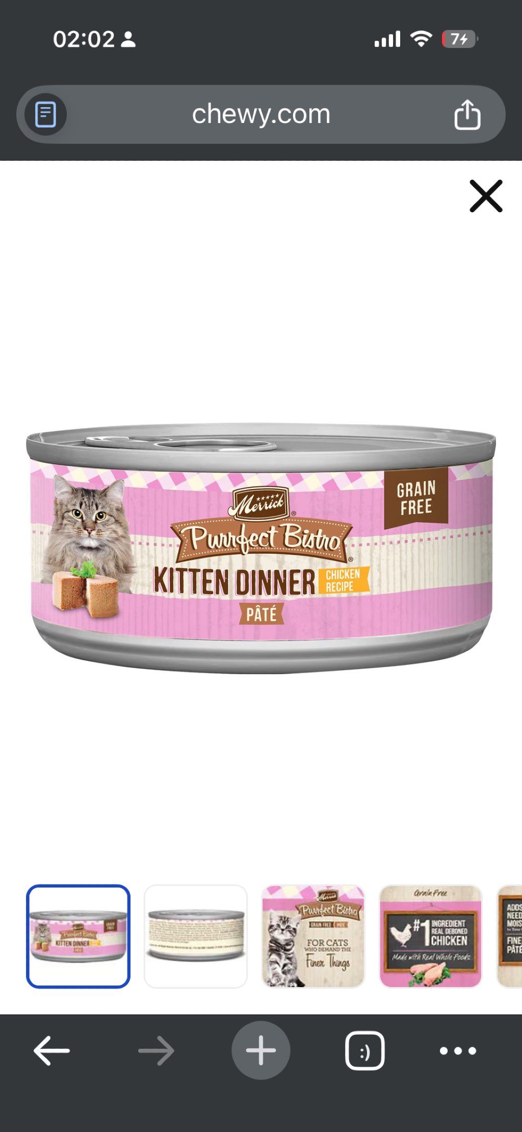 Merrick Purrfect Bistro Kitten Dinner Chicken Recipe Pate