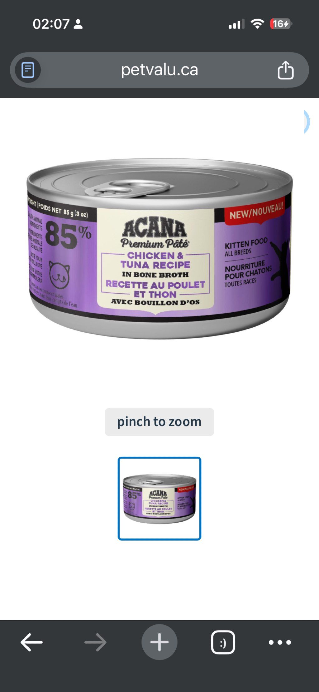 ACANA Premium Pâté Chicken & Tuna Recipe in Bone Broth Kitten Food