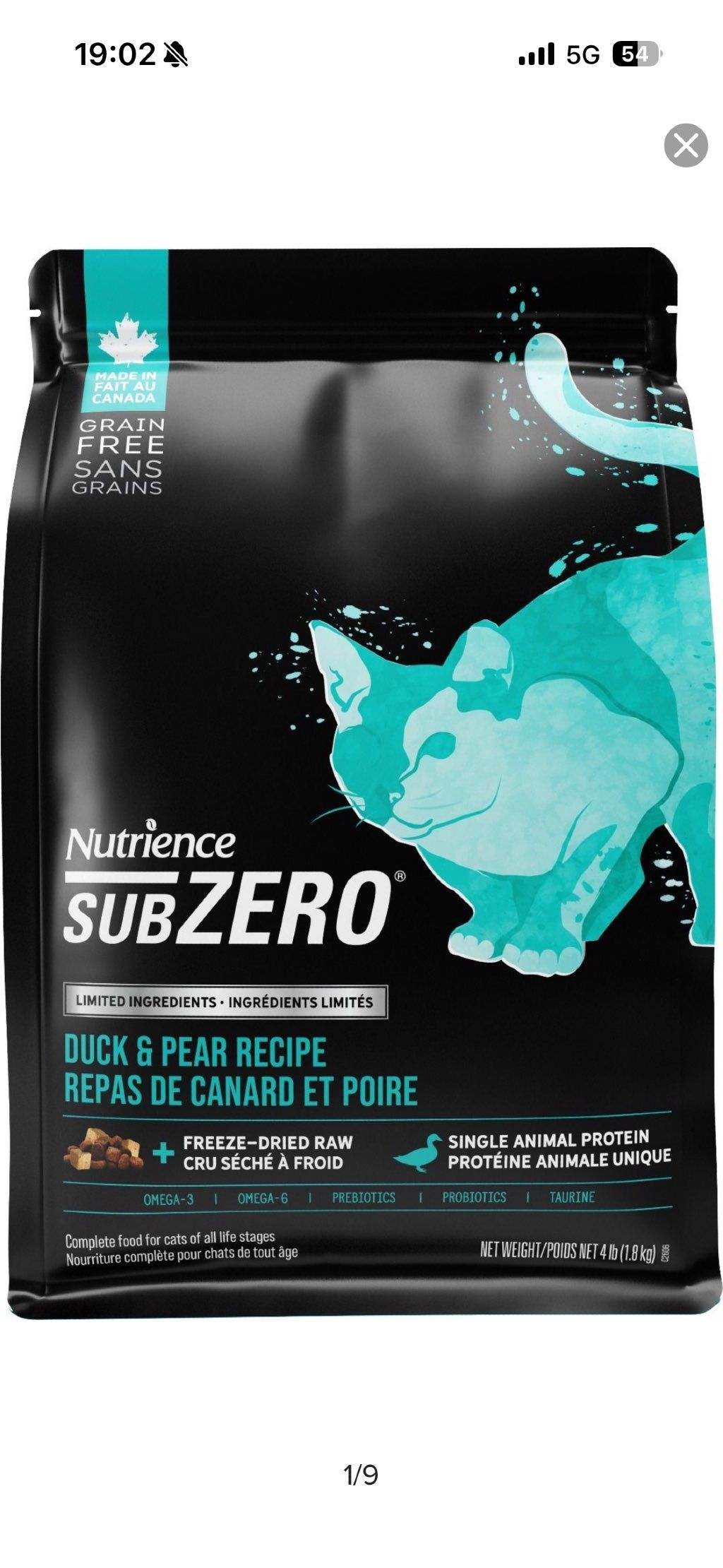 Nutrience SubZero Duck & Pear Recipe