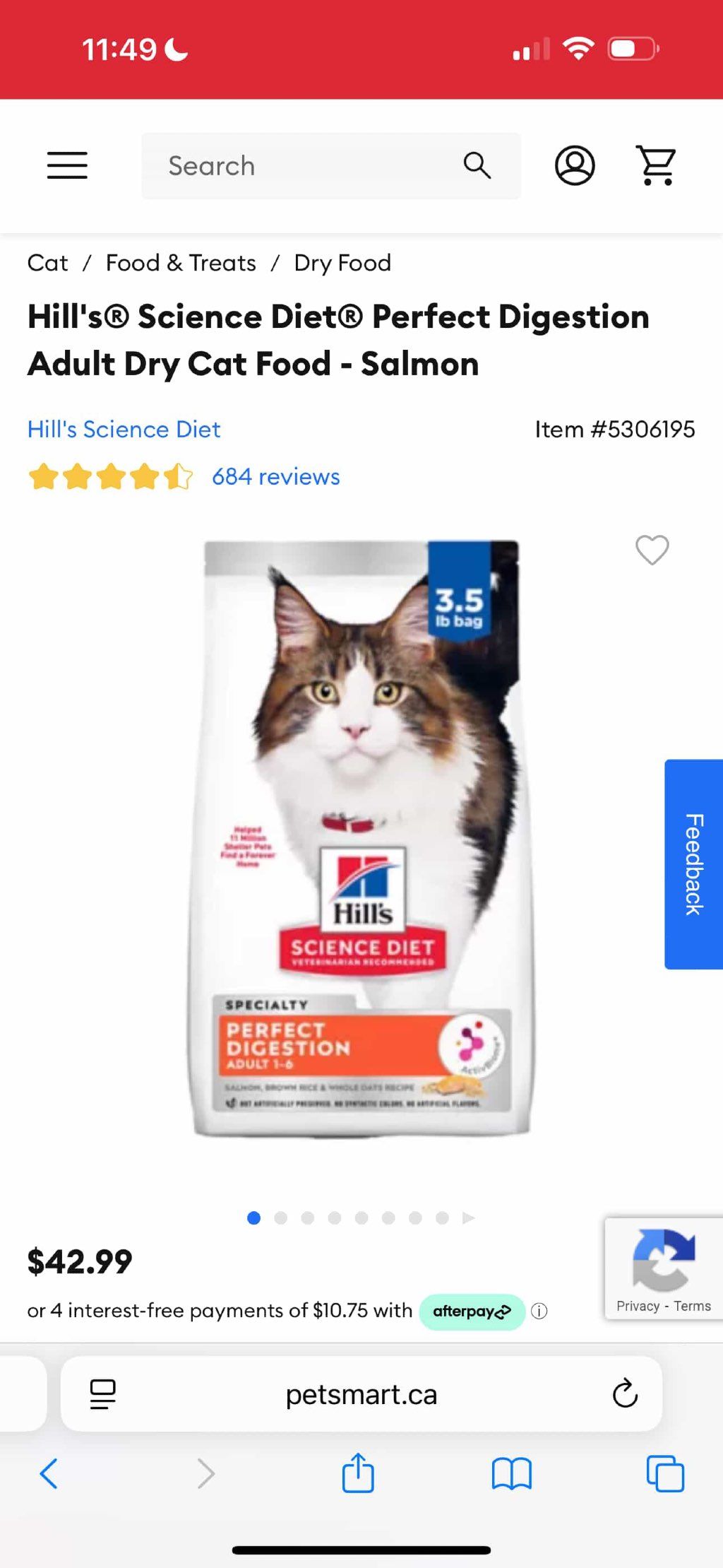 Hill's Science Diet Perfect Digestion Adult Dry Cat Food - Salmon