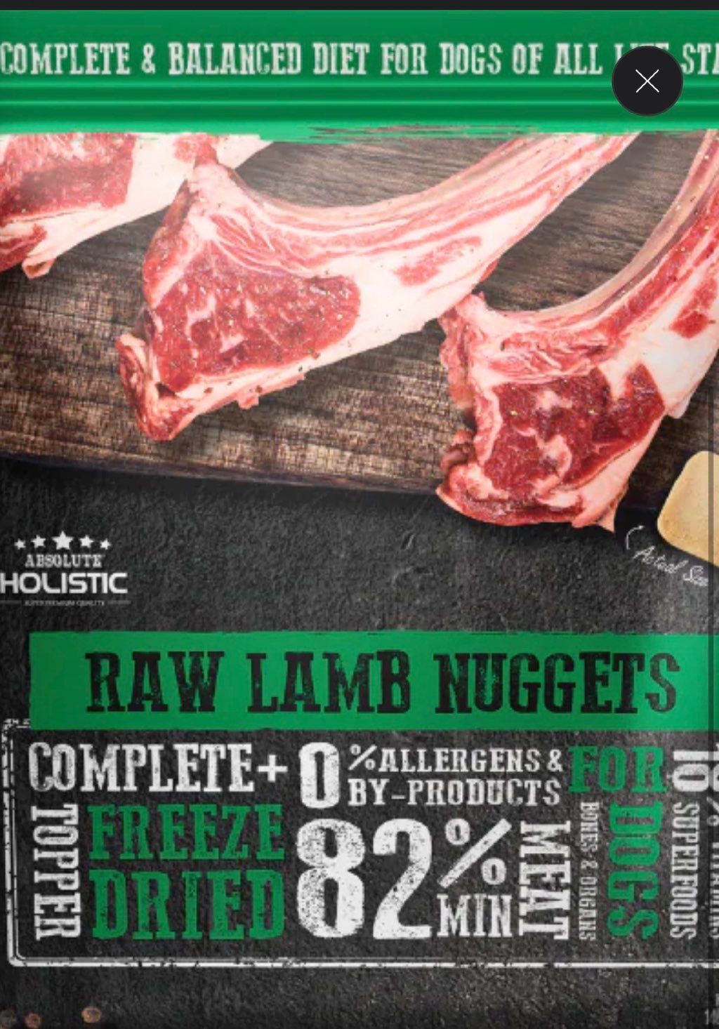 Absolute Holistic Raw Lamb Nuggets