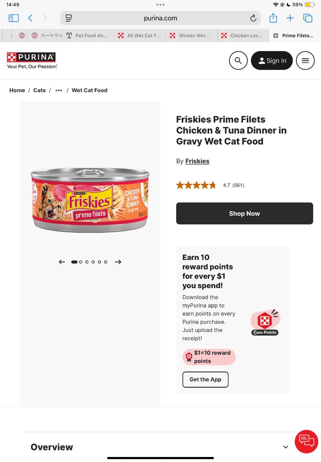 Friskies Prime Filets Chicken & Tuna Dinner in Gravy Wet Cat Food