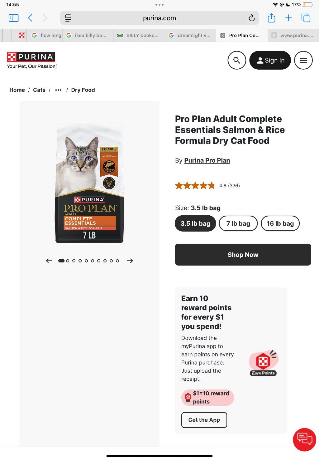 Purina Pro Plan Pro Plan Adult Complete Essentials Salmon & Rice Formula Dry Cat Food