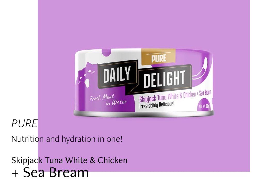 Daily Delight Pure Skipjack Tuna White & Chicken + Sea Bream