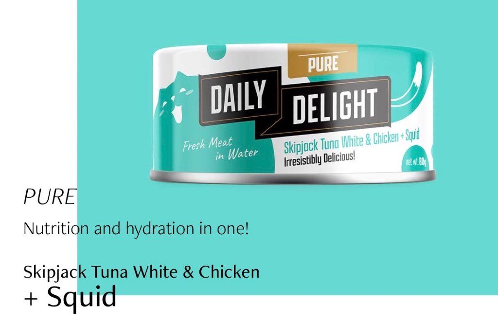 Daily Delight Pure Skipjack Tuna White & Chicken + Squid
