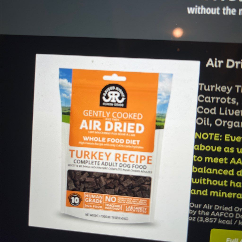 Raised Right Air Dried Turkey Recipe Adult Dog