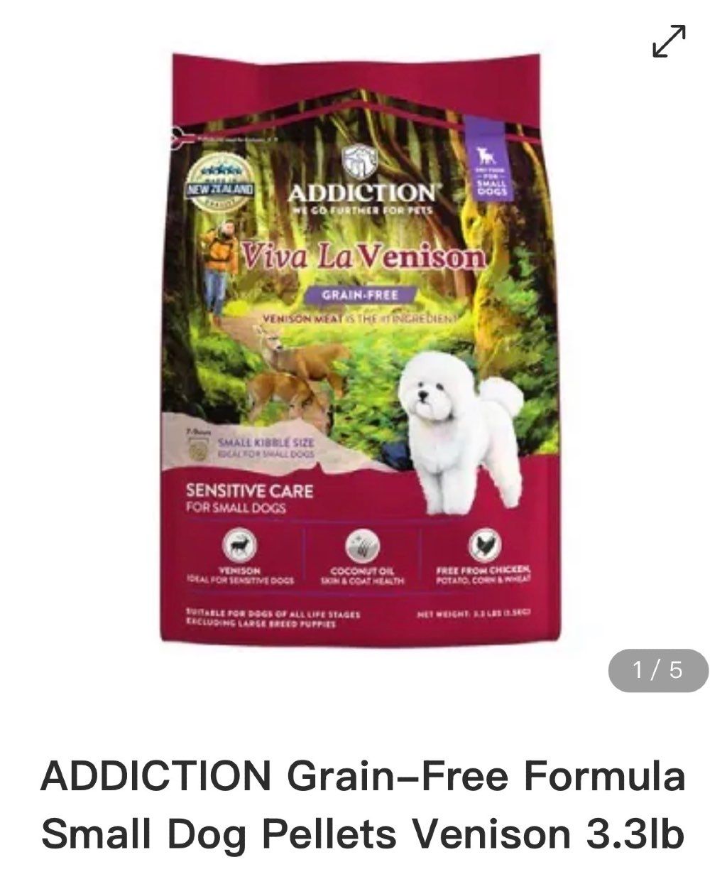 Addiction Viva La Venison Grain-Free Small Dog