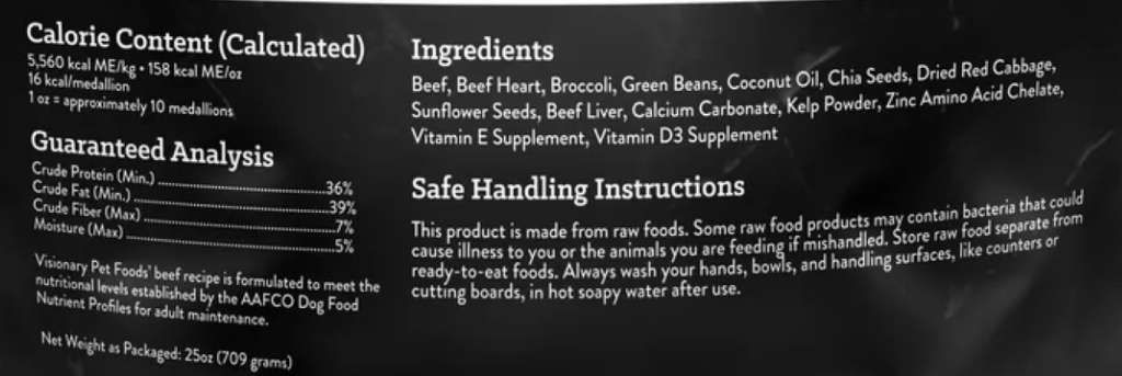 Visionary Pet Foods Freeze Dried Medallions Beef Recipe (2 of 2)