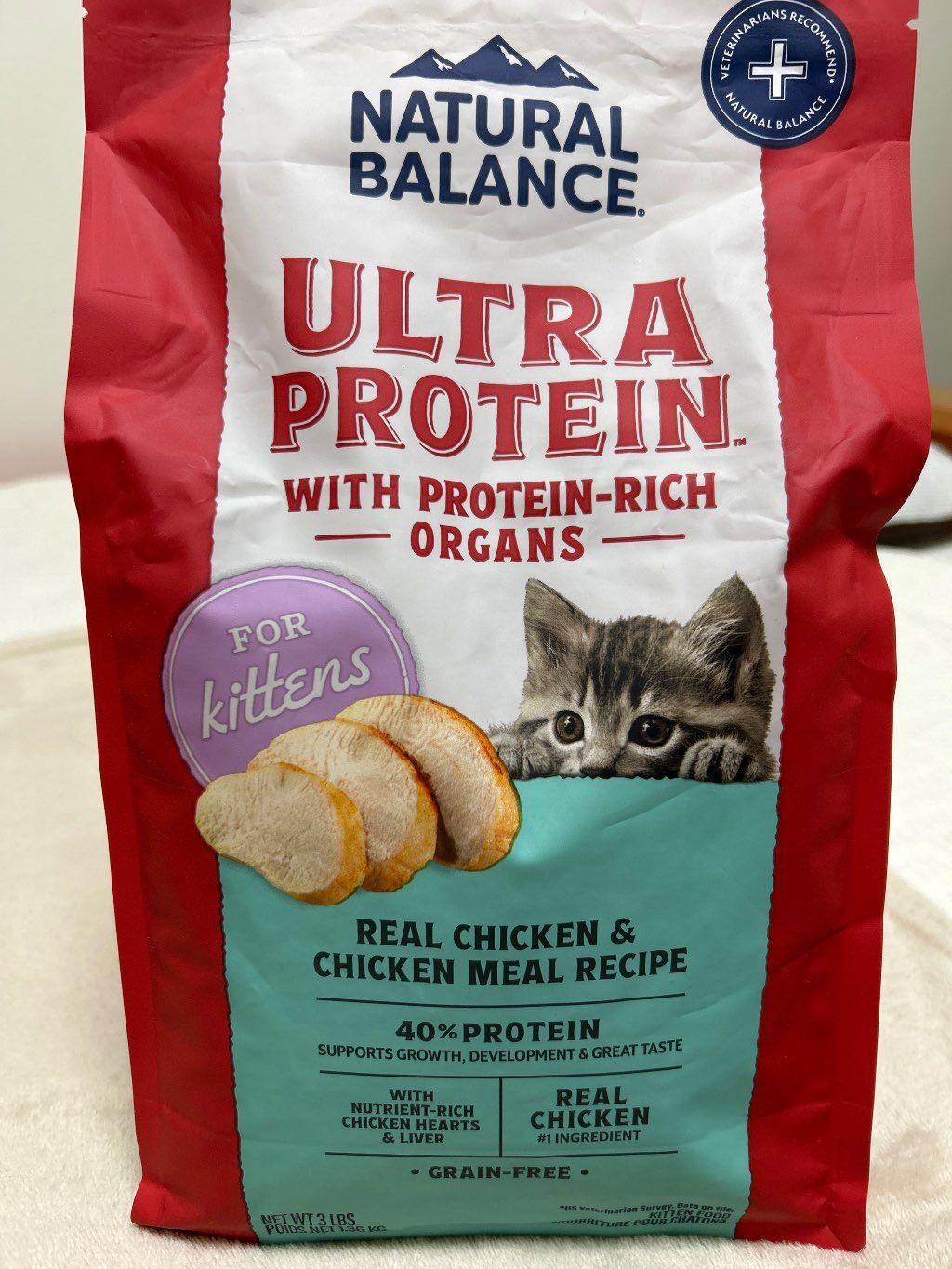 Natural Balance Ultra Protein Real Chicken & Chicken Meal Recipe For Kittens