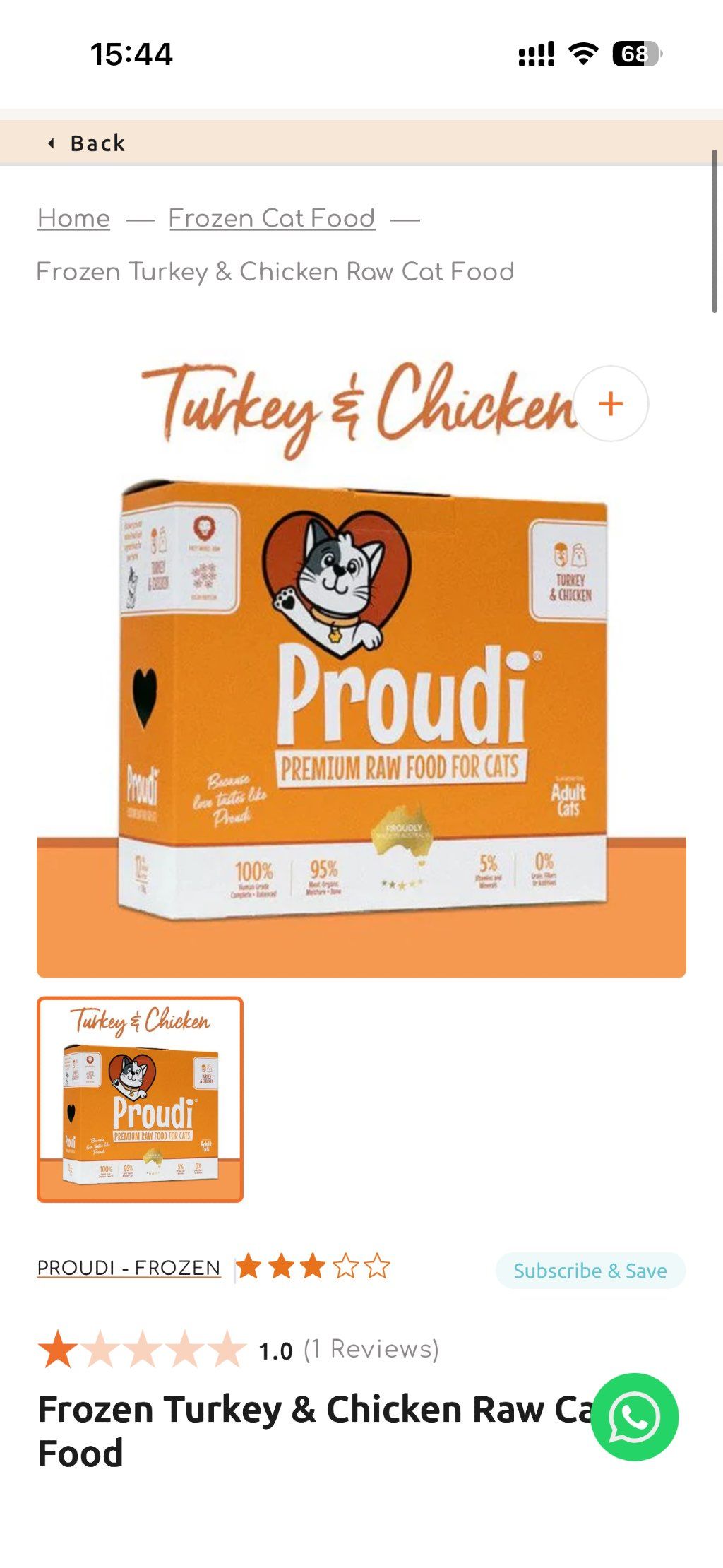 Proudi Frozen Turkey & Chicken Raw Cat Food (2 of 3)
