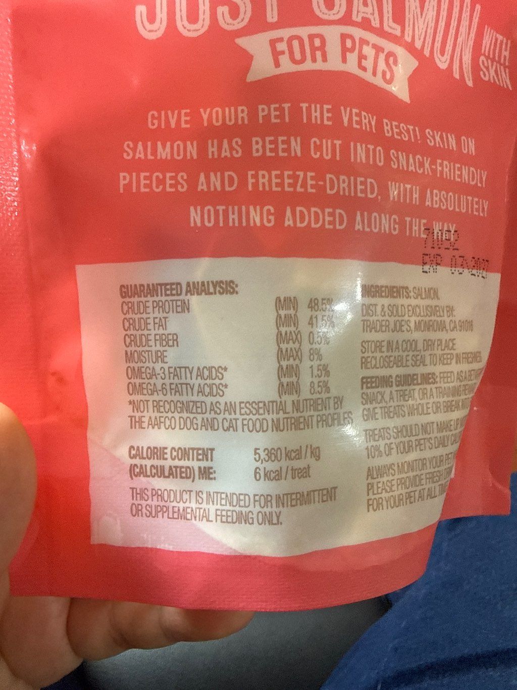 Trader Joe's Freeze-Dried Just Salmon With Skin For Pets (2 of 3)