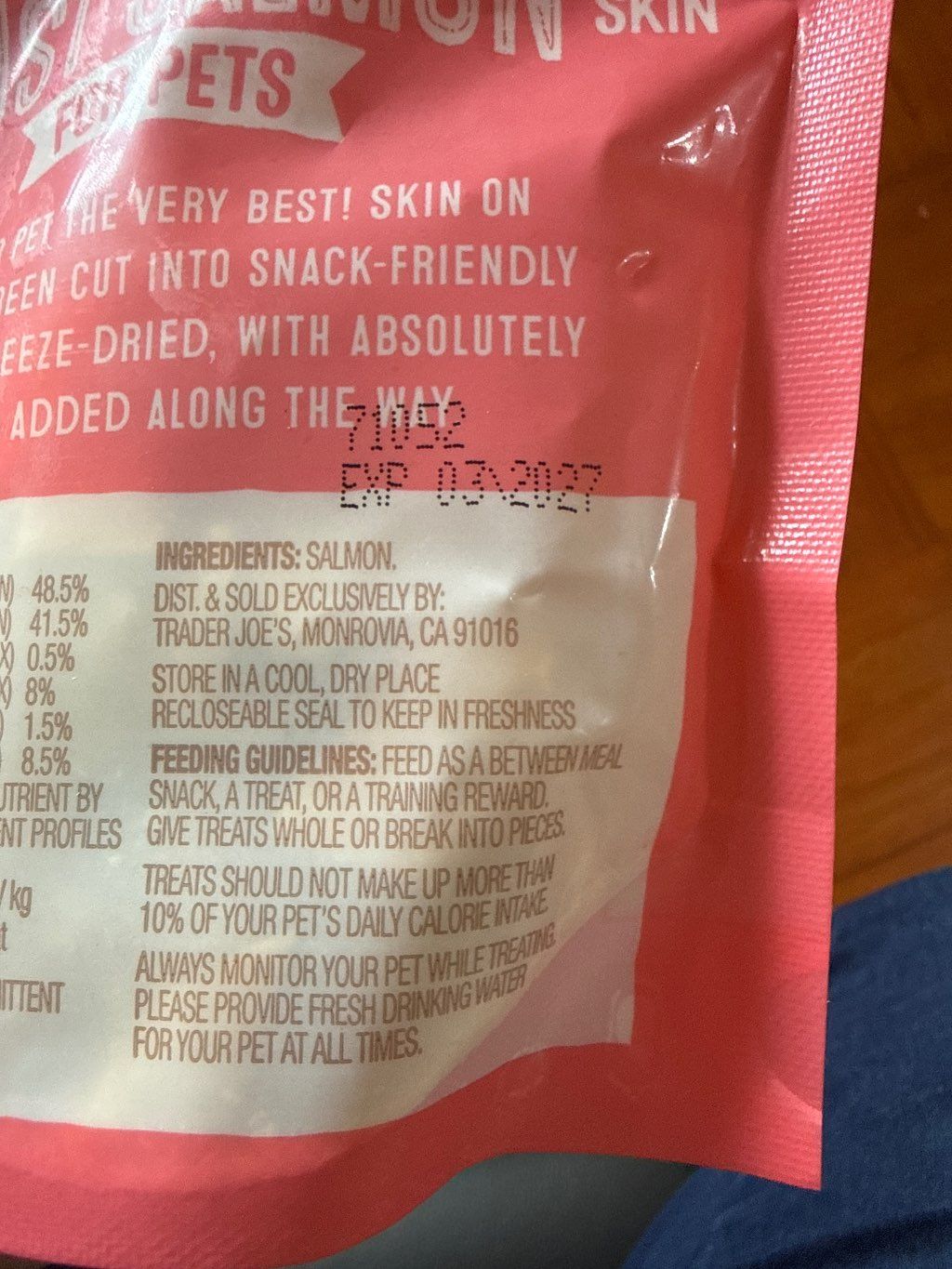 Trader Joe's Freeze-Dried Just Salmon With Skin For Pets (3 of 3)