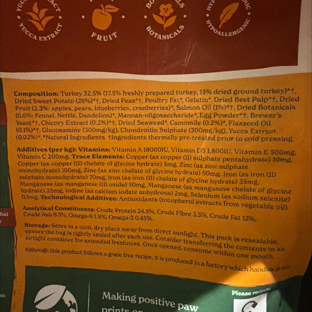 Forthglade Cold Pressed Turkey with Sweet Potato Good Gut Health (2 of 2)