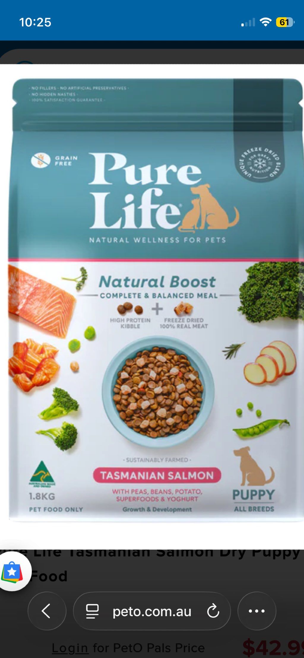 Pure Life Natural Boost Tasmanian Salmon Puppy (2 of 3)