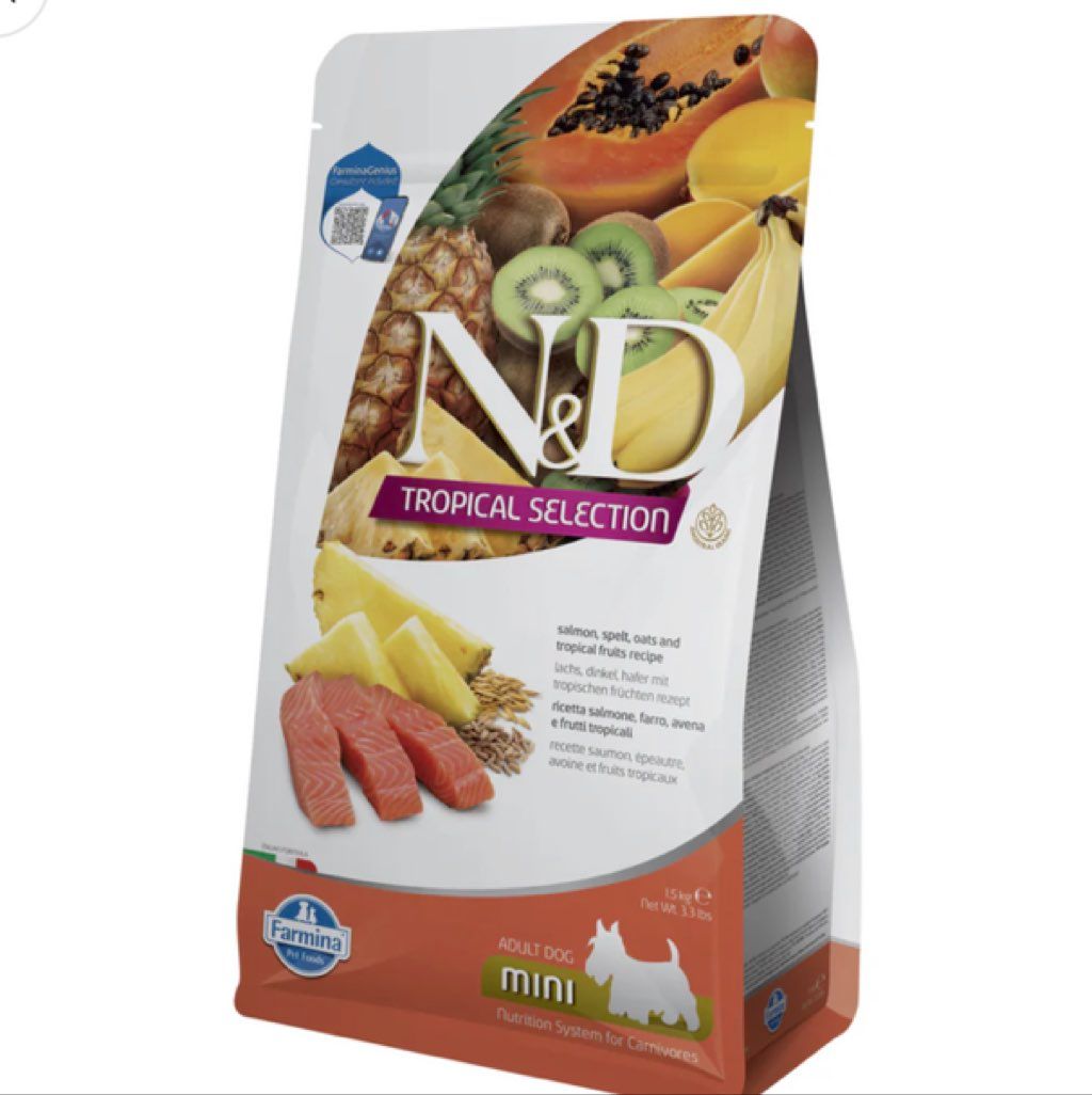 Farmina N&D Tropical Selection Salmon, Spelt, Oats and Tropical Fruits Recipe Adult Dog Mini
