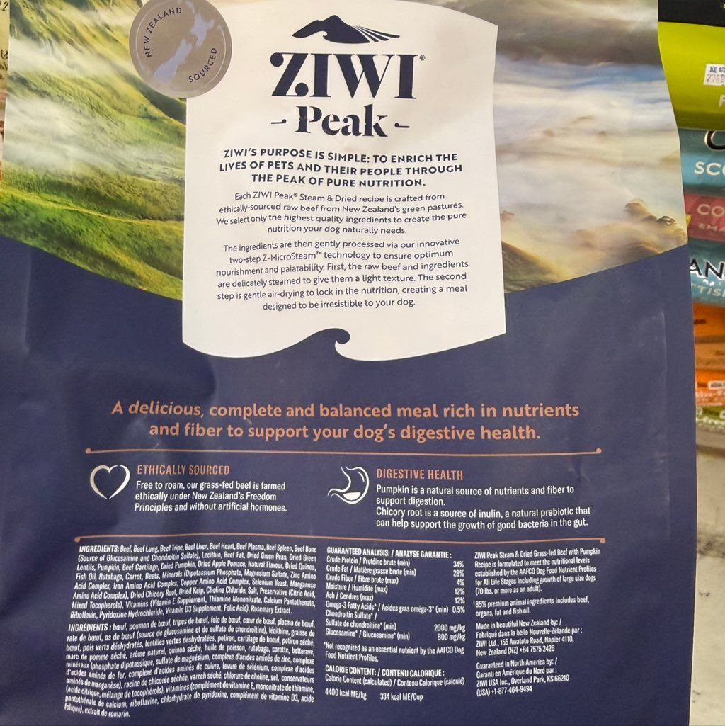 ZIWI Peak Steam & Dried Grass-Fed Beef with Pumpkin (2 of 2)