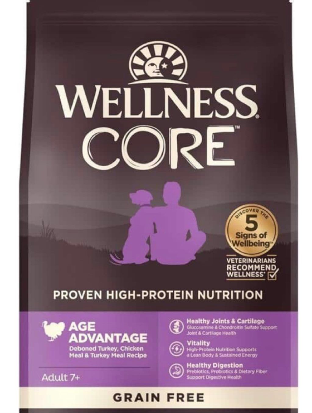 Wellness CORE Age Advantage Deboned Turkey, Chicken Meal & Turkey Meal Recipe Adult 7+