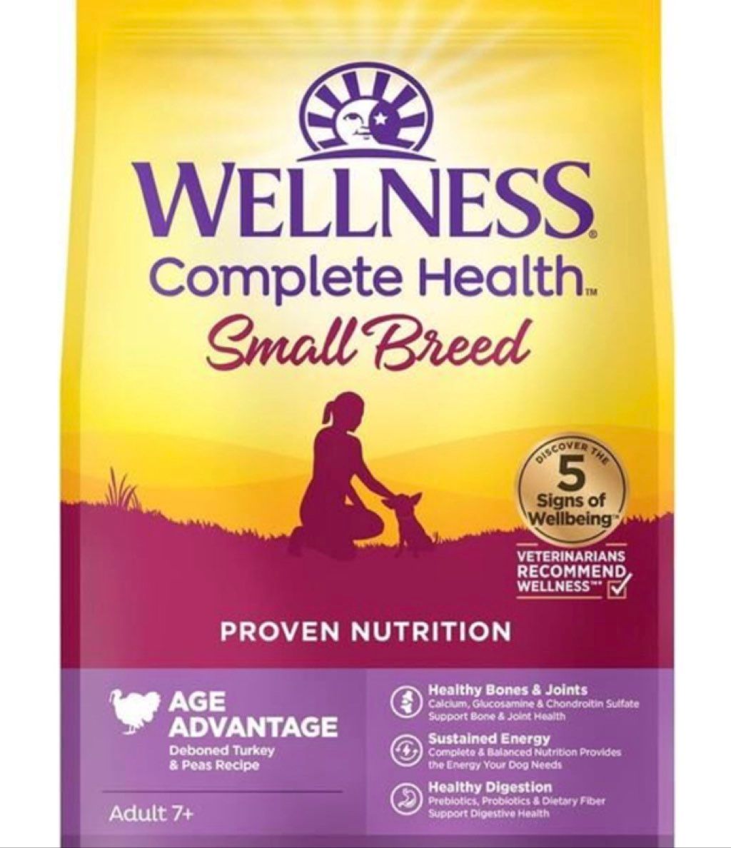 Wellness Complete Health Small Breed Age Advantage Deboned Turkey & Peas Recipe Adult 7+