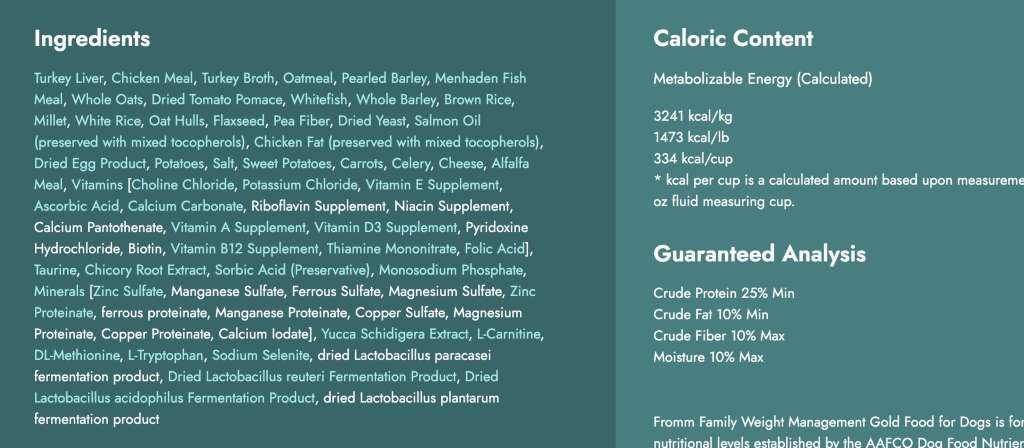 Fromm Family Gold Weight Management (2 of 2)