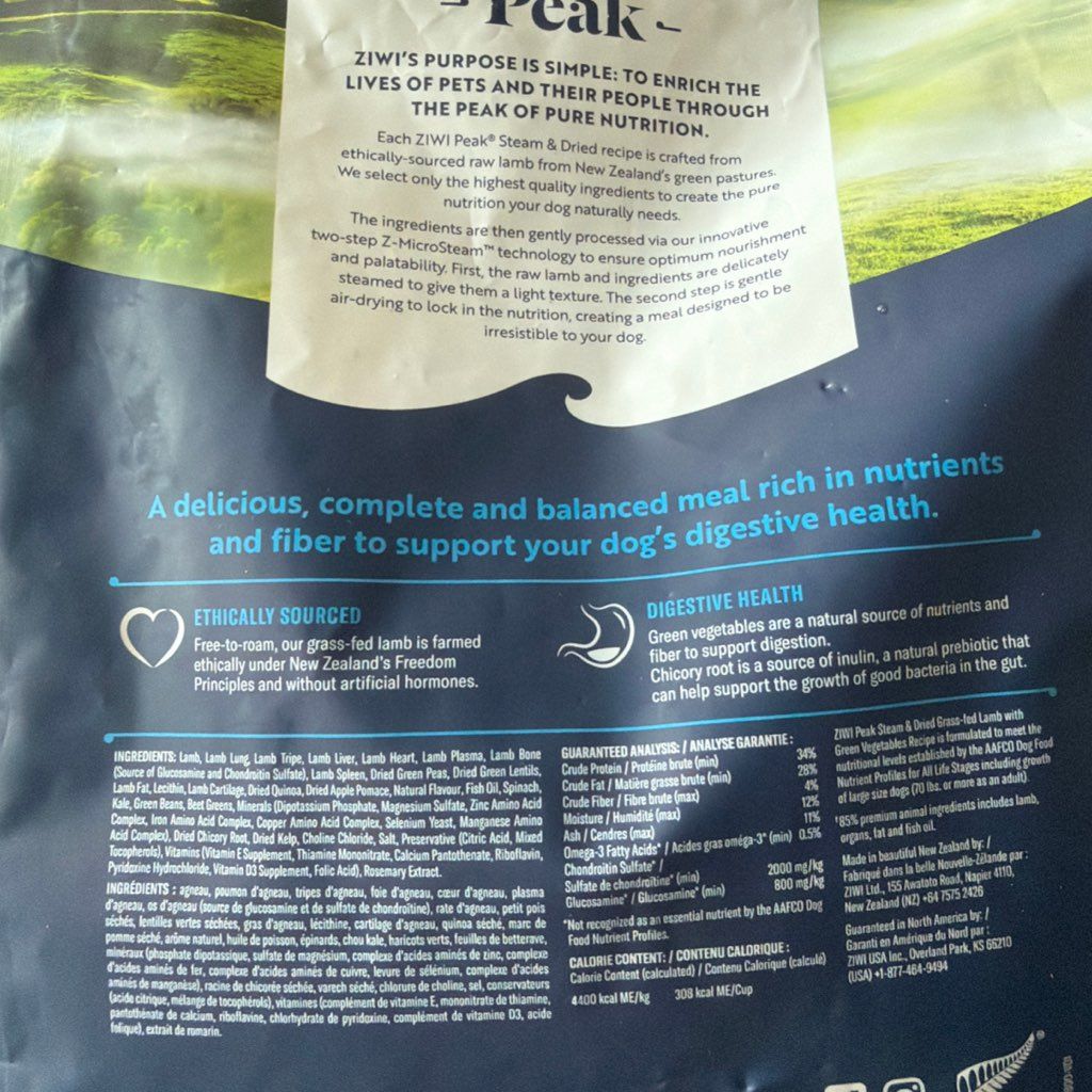 ZIWI Peak Steam & Dried Lamb with Green Vegetables Recipe (2 of 3)