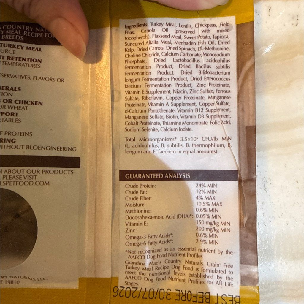 Grandma Mae's Country Naturals Grain Free Dog Food Turkey Meal Recipe (2 of 2)