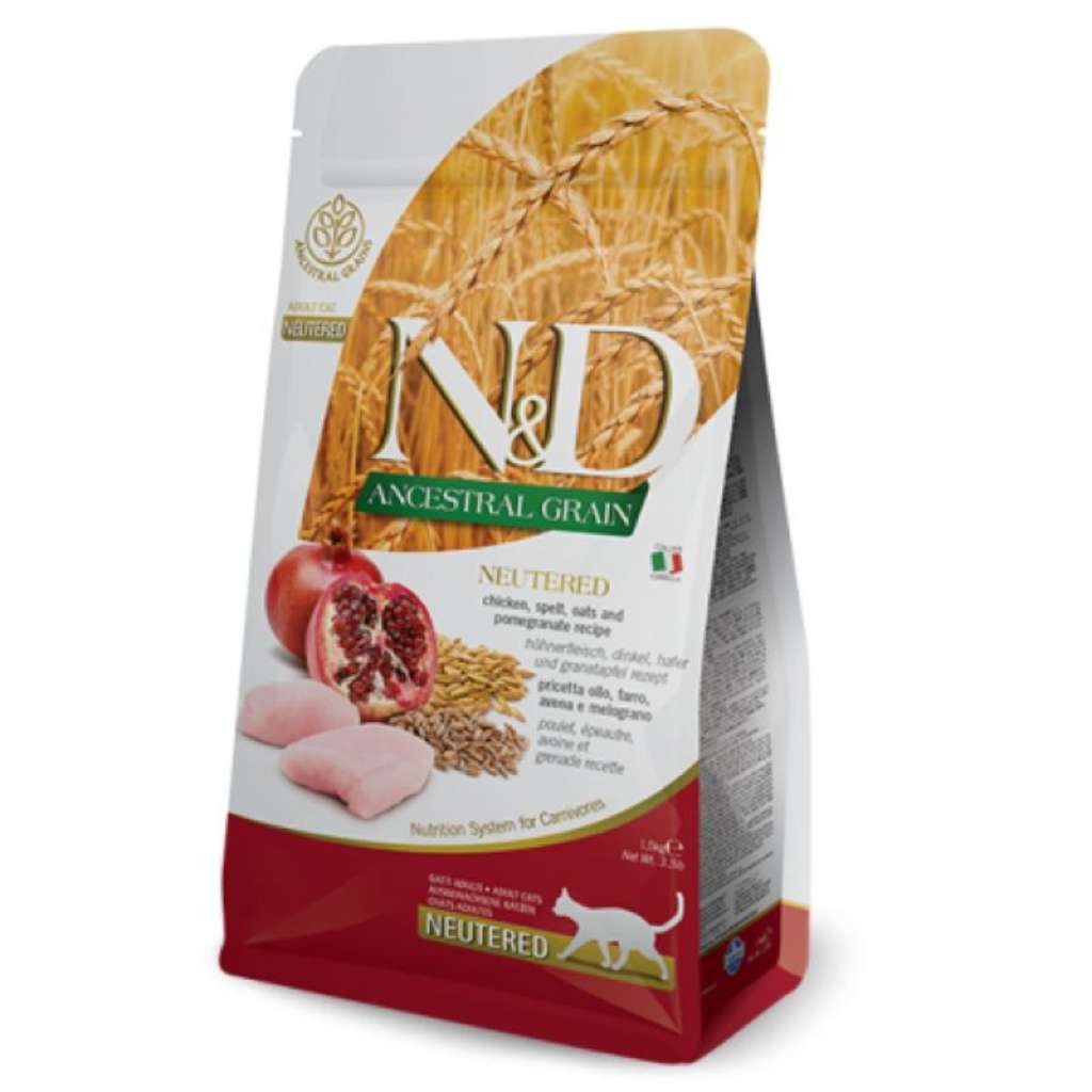 N&D Ancestral Grain Neutered Chicken, Spelt, Oats and Pomegranate Recipe
