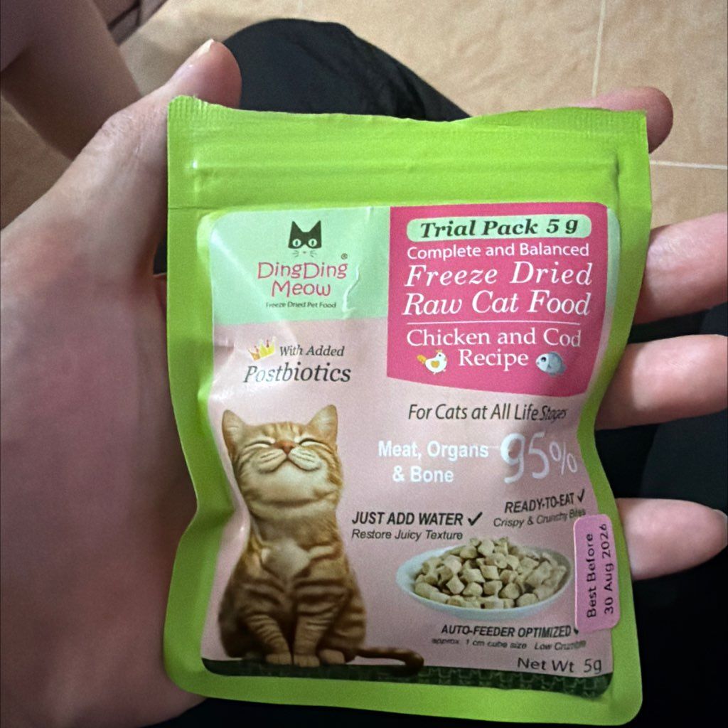 DingDing Meow Freeze Dried Raw Cat Food Chicken and Cod Recipe