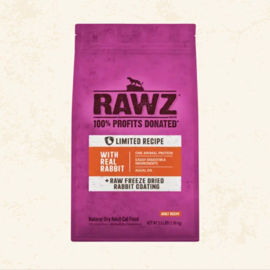 RAWZ Limited Recipe With Real Rabbit + Raw Freeze Dried Rabbit Coating Natural Dry Adult Cat Food