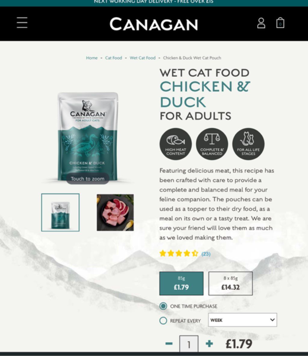 Canagan Wet Cat Food Chicken & Duck For Adults (2 of 2)