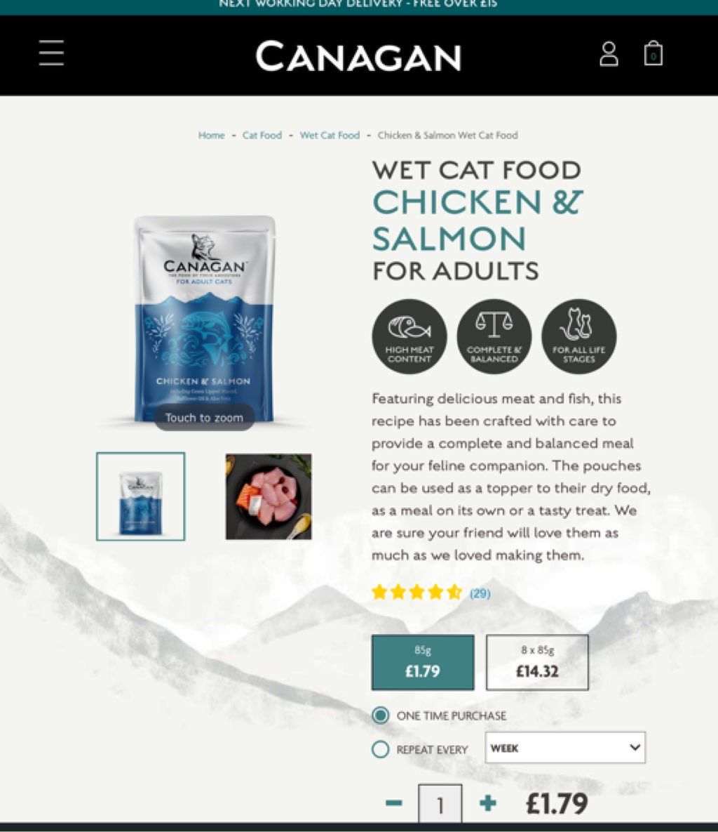 Canagan Wet Cat Food Chicken & Salmon for Adults