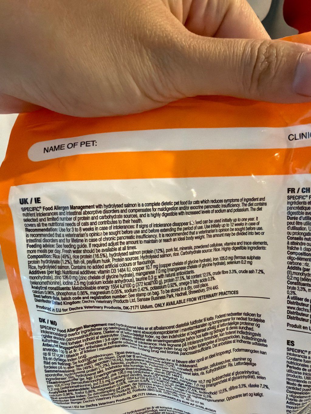 SPECIFIC Food Allergen Management FDD-HY (2 of 2)