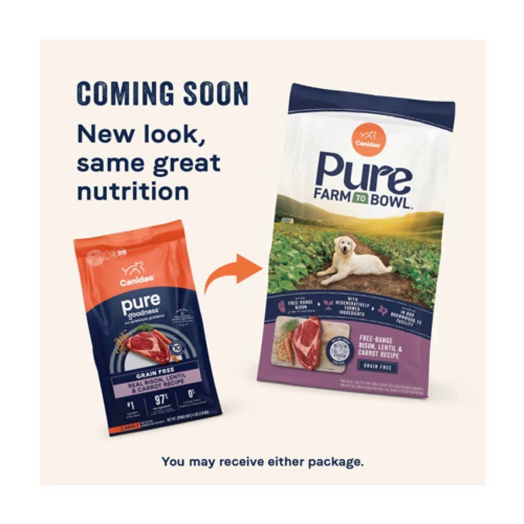 Canidae Pure Farm to Bowl Free-Range Bison, Lamb & Carrot Recipe