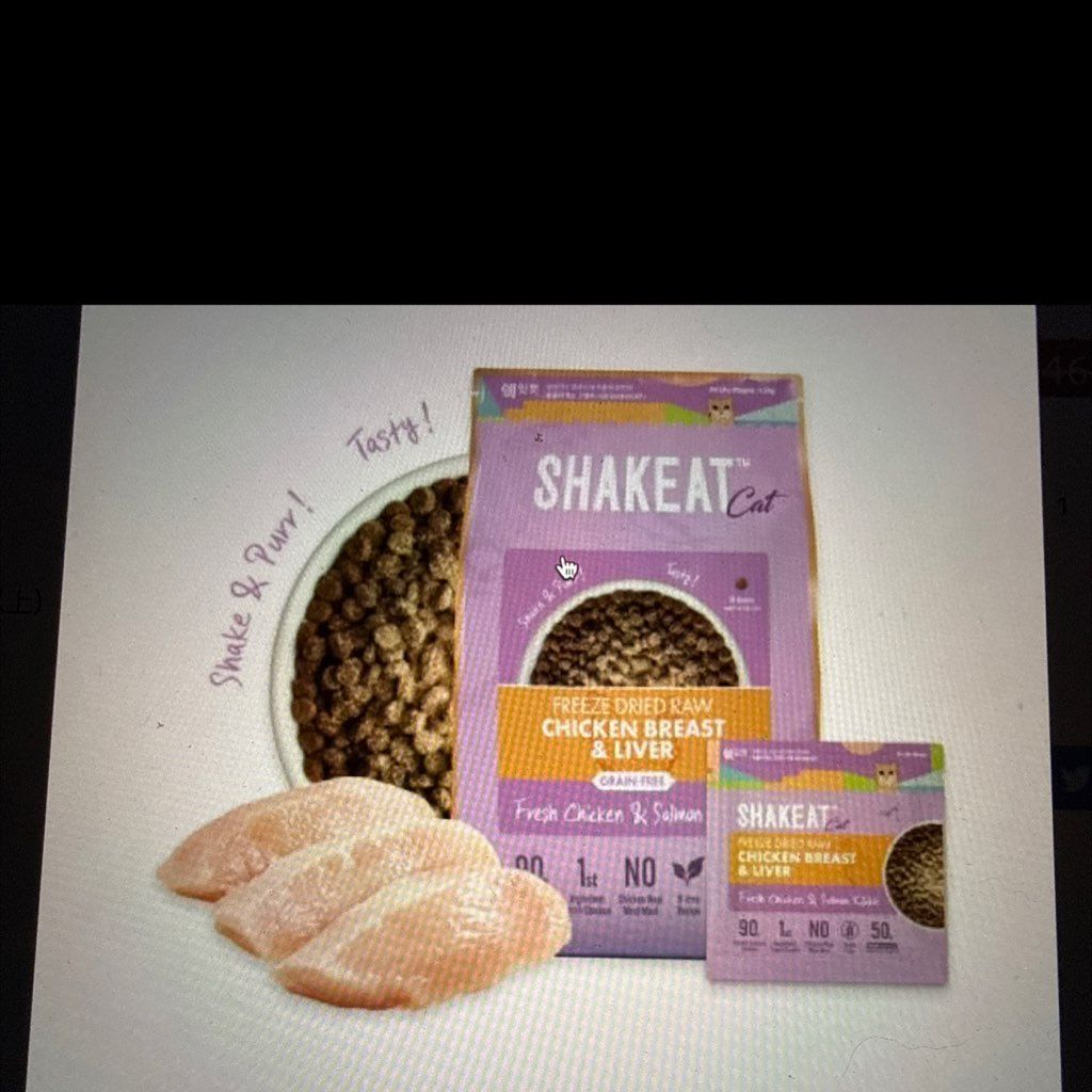SHAKEAT Cat Freeze Dried Raw Chicken Breast & Liver Grain-Free Fresh Chicken & Salmon