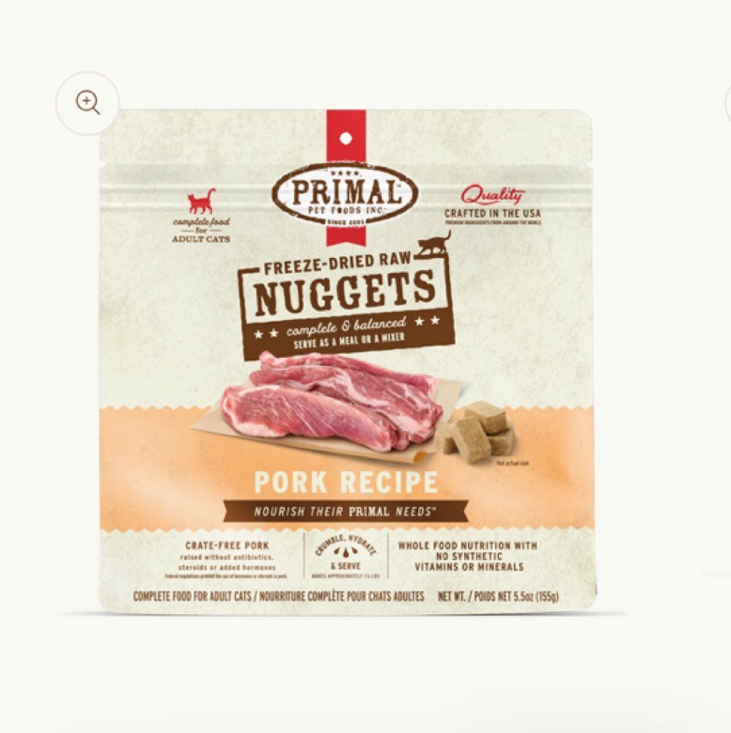 Primal Pet Foods Freeze-Dried Raw Nuggets Pork Recipe