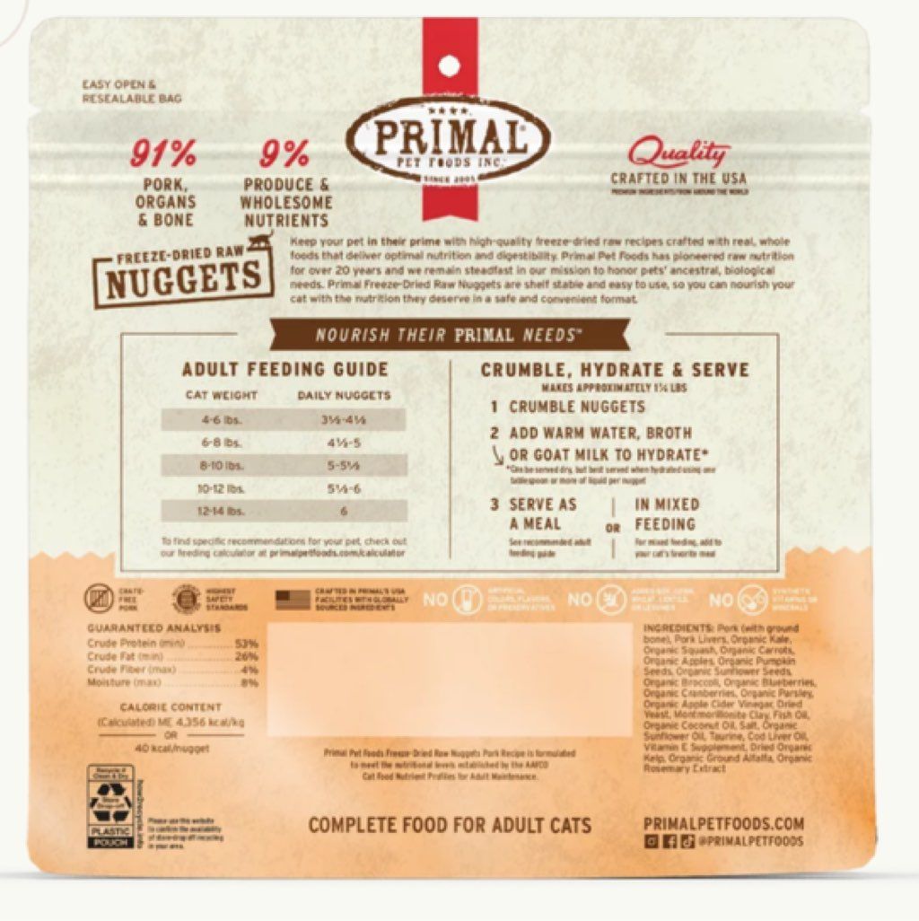Primal Pet Foods Freeze-Dried Raw Nuggets Pork Recipe (2 of 2)