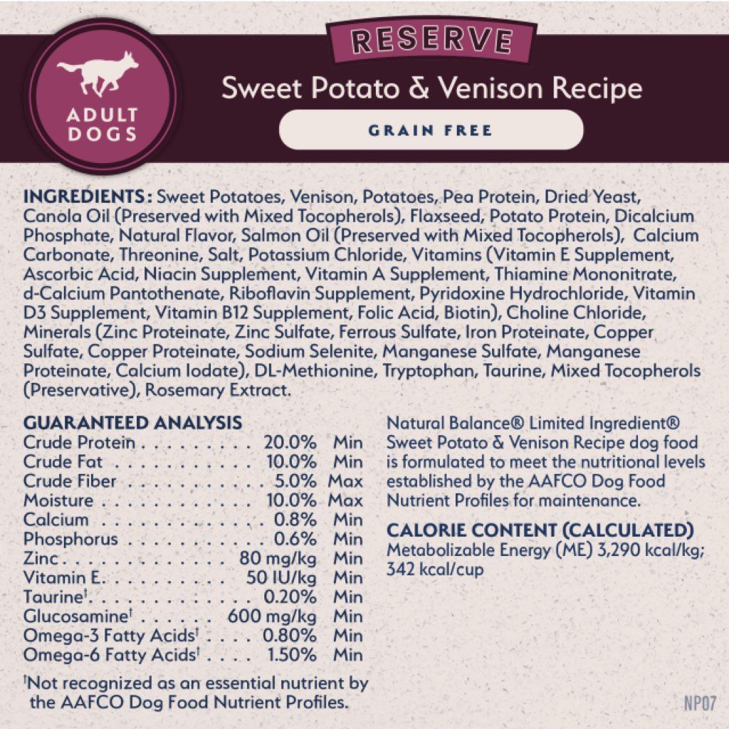 Natural Balance Reserve Sweet Potato & Venison Recipe (2 of 2)