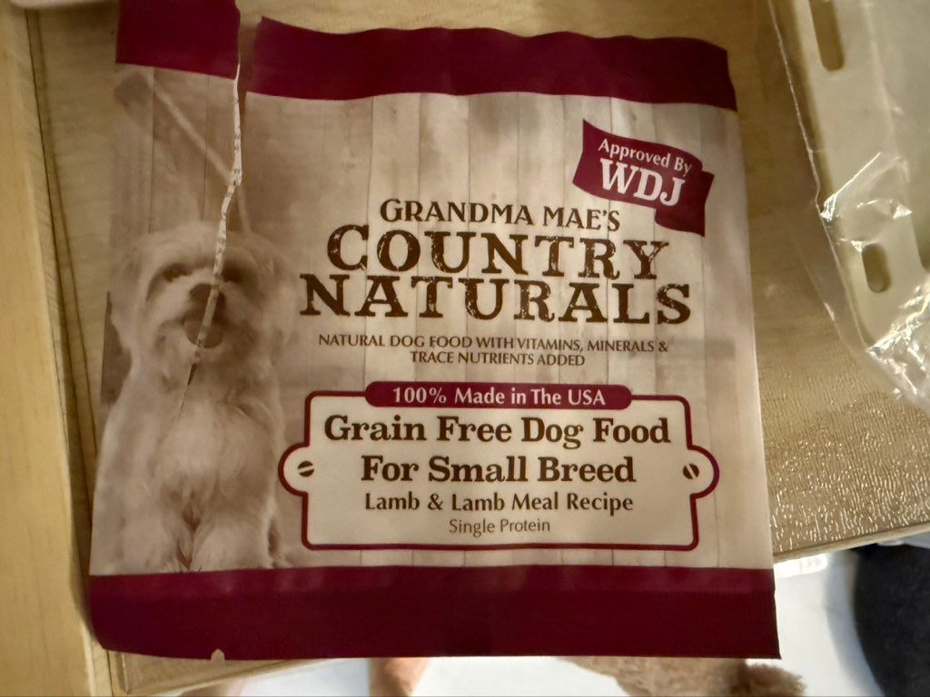 Grandma Mae's Country Naturals Grain Free Dog Food For Small Breed Lamb & Lamb Meal Recipe
