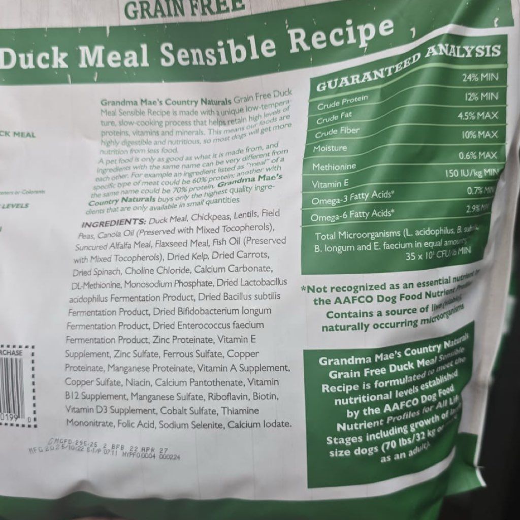 Grandma Mae's Country Naturals Grain Free Duck Meal Sensitive Recipe (2 of 2)
